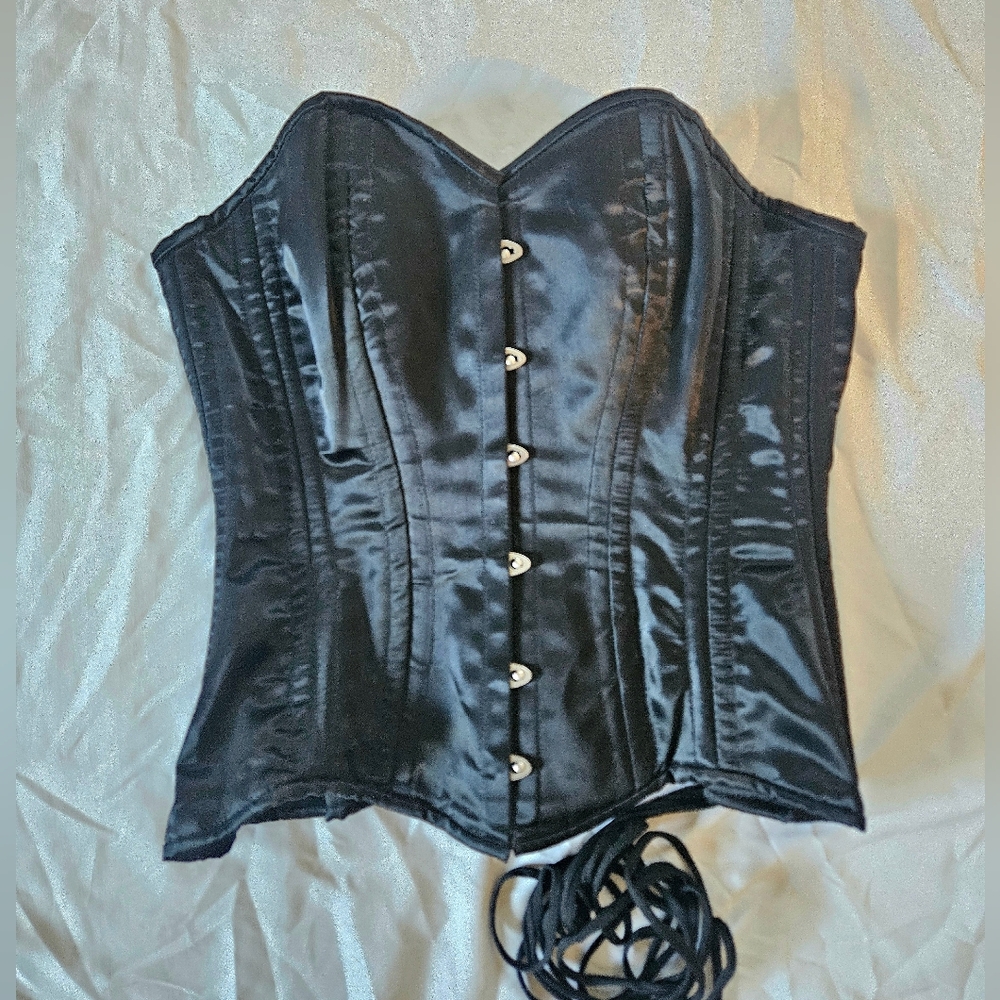 🖤 Black Satin Corset By ORCHARD CORSETS
